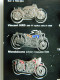 * Plaquette 6 Pin's - Moto Motos Motorrad - Vincent HRD 500 TT Bianchi 350 Motobécane Triumph Radior Hercules - Motos