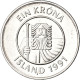 Monnaie, Islande, Krona, 1991, TTB, Nickel Plaqué Acier, KM:27A - IJsland