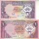 Kuwait 1/2 1 Dinar 1980 P 12 P-13 EF/XF  PAIR - Koweït