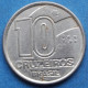 BRAZIL - 10 Cruzeiros 1991 "Rubber Taper Working With Latex" KM# 619 Monetary Reform (1990-1993) - Edelweiss Coins - Brésil