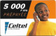 Burkina Faso - Celtel - Young Boy At The Phone, Exp.05.03.2004, GSM Refill 5.000FCFA, Used - Burkina Faso