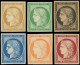 ** FRANCE - Poste - 1f/6f, Réimpression De 1862, Certificat Scheller, Luxe - 1849-1850 Ceres