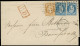 LET FRANCE - Poste - 13A, Type I, Défectueux + 14A, 2ex Dont 1 Défectueux, Obl Roulette De Gros Points Sur Lettre, Cad P - 1849-1876: Periodo Clásico