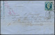 LET FRANCE - Poste - 14Ba, Sur Lettre Oblitérée "A5 ", Signée Scheller, TB: 20c. Bleu S. Vert - 1849-1876: Période Classique