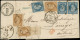 LET FRANCE - Poste - 21, 3 Ex Dont 1, Pli D'archive + 22, 3 Ex, Tous Obl étoile 7 Sur Lettre Consolidée, Cad Oct. De Lev - 1849-1876: Classic Period