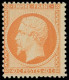 ** FRANCE - Poste - 23, Centrage Courant, Certificat Scheller, TB: 40c. Orange - 1862 Napoléon III