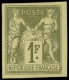 * FRANCE - Poste - 82b, Non Dentelé, Granet: 1f. Vert Bronze - 1876-1898 Sage (Type II)