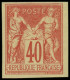 * FRANCE - Poste - 94d, Non Dentelé, Granet: 40c. Vermillon - 1876-1898 Sage (Type II)