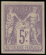 (*) FRANCE - Poste - 95c, Non Dentelé, Granet: 5f. Violet - 1876-1898 Sage (Type II)