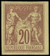 * FRANCE - Poste - 96d, Non Dentelé, Granet: 20c. Brun Sur Jaune - 1876-1898 Sage (Type II)