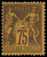 ** FRANCE - Poste - 99, Type II, Signé Brun: 75c. Violet Sur Orange - 1876-1898 Sage (Type II)