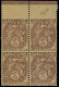 ** FRANCE - Poste - 108g, Bloc De 4, Impression Recto-verso, Signé Calves: 2c. Brun-lilas - Unused Stamps