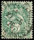 O FRANCE - Poste - 111, Pli Accordéon (2 Trous D'épingle): 5c. Vert - Used Stamps