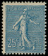 ** FRANCE - Poste - 132d, Impression Recto-verso Partielle: 25c. Semeuse Lignée - Unused Stamps