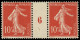 ** FRANCE - Poste - 135b, Type IIA, Paire Millésime "6": 10c. Rouge - Neufs