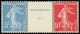 ** FRANCE - Poste - 242A, Paire Avec Intervalle, Luxe: Exposition De Strasbourg - Unused Stamps