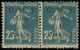 * CILICIE - Poste - 92d, Paire Dont 1 Ex. 'S" Renversé, Signé Pavoille: 1pi. S. 25c. Bleu - Unused Stamps
