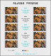 ** POLYNESIE - Poste - 261/62, 2 Feuillets De 10 Non Dentelés Avec Vignettes, Cd 21/3/86: Plats Polynésiens (Maury) - Other & Unclassified