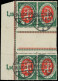 O ALLEMAGNE EMPIRE - Poste - 108, Bloc De 4 Interpanneau, Bdf: 25p. Vert Et Vermillon (Michel 109ZS) - Used Stamps