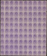 ** ESPAGNE - Poste - 245, Feuille Complète De 100 Exemplaires (5 Exemplaires *): 15c. Violet Alphonse XIII - Autres & Non Classés