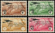 ** TRIPOLITAINE - Poste Aérienne - 39/42, Complet 4 Valeurs: Vol Rome-Buenos-Aires (Sas 30/33) - Tripolitaine