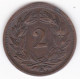 Suisse 2 Rappen 1875 B , En Bronze , KM# 4 - 2 Centimes / Rappen