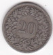 Suisse 20 Rappen 1850 BB , En Billon, KM# 7 - 20 Centimes / Rappen