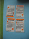 7675 Lot De 4 Télécartes  MOBICARTE RECHARGE 70 ORANGE  UN DEUX TROIS QUATRE  ( 2 Scans)  Carte Téléphonique - Kaarten Voor De Telefooncel (herlaadbaar)