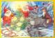 Elves Decorate The Christmas Tree, Reindeer, Fox And Birds Are Watching- Red Cross Finland Postal Stationery 1993 - Used - Ganzsachen