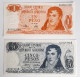 ARGENTINA - 1 PESO (1970-73) P 287, 5 PESOS (1974-76) P 294  UNC - BANKNOTES - PAPER MONEY - CARTAMONETA - - Argentinien