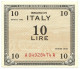 10 LIRE OCCUPAZIONE AMERICANA IN ITALIA MONOLINGUA BEP 1943 SUP+ - Occupazione Alleata Seconda Guerra Mondiale