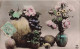 FLEURS - PLANTES - Grappes De Raisins - Fruit - Roses - Papaye - Carte Postale Ancienne - Flowers