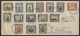 1945 Envelope Reg 'SANDAKAN' Franked With The 1945 'BMA' Opt Set Of 15 Vals, All Tied 'Sandakan' C.d.s's, SG.320/34. - Andere & Zonder Classificatie