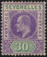 1906 MCCA 30c Violet & Dull Green Showing The 'dented Frame' Variety, M (gum Toned), SG.66a, Cat. £350 (1) - Other & Unclassified