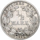 Monnaie, GERMANY - EMPIRE, 1/2 Mark, 1908, Karlsruhe, TTB, Argent, KM:17 - 1/2 Mark