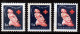 ⁕ Yugoslavia 1948 ⁕ Red Cross / Surcharge / Postal Tax Mi.3 ⁕ 3v MNH - Color Differences / See Scan - Liefdadigheid