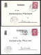 2 Cartes Bureaux Paroissiaux (Pfarrämter) Canach + Luxembourg, 1950 + 1951 - Privées