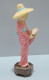 -PETITE STATUETTE CERAMIQUE JEUNE FEMME ASIATIQUE SE REGARDANT DANS UN MIROIR    E - Asiatische Kunst