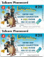 S. Africa - Telkom - Looney Tunes Bugs Bunny, 2 Cards (Different CN's Big & Small), Gem5 Red, 2003, 20R, Both Used - Sudafrica