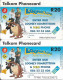 S. Africa - Telkom - Looney Tunes Daffy Duck, 2 Cards (Different CN's Big & Small), Gem5 Red, 2003, 20R, Both Used - Südafrika