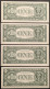 Delcampe - USA 1 Dollar X4 2001 UNC F NEUF N° De Série Qui Se Suivent - Federal Reserve (1928-...)
