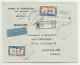LEBANON LIBAN 20P+50P LETTRE COVER AVION BEYROUTH CANONS 18.XII.1946 TO FRANCE + FISCAL AU DOS - Lebanon