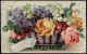 Geburtstag Birthday Blumenbouquet Flower Rosen Feilchen 1912 Silberrand - Geburtstag