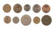 348/ Lot  : 10 Monnaies : Macédoine - Malaisie - Japon - Hongrie - Ile Maurice - Maroc - Costa Rica - Verzamelingen & Kavels