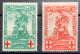 België, 1914, Nr 126/27,  VALS, ''Gevaarlijke Vervalsing'' Volgens OBP, Documentatie - 1914-1915 Croix-Rouge