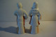 C41 Magnifique Couple D'enfant Travail En Pâte Blanche Polychrome Verni - Personnages