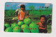 SINGAPORE - Children With Water Melons GPT Magnetic Phonecard - Singapur