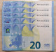 Euronotes FREE SHIPPING 20 Euro 2015 UNC < MX >< M007 > Portugal - Lagarde (5 Pcs) - 20 Euro