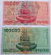 CROATIA  - 50.000/100.000 DINARA - P 26 P 27 (1993) - UNCIRC - BANKNOTES - PAPER MONEY - CARTAMONETA - - Croazia