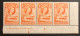 1958 Bechuanaland New 4d Red-orange SG146b In LR Corner Strip Of 4 DISPLAY PIECE  (see Description) - 1885-1964 Bechuanaland Protettorato